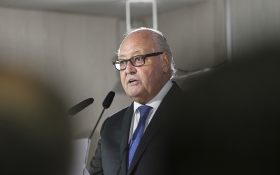 Soteras, en el moment de la presa de possessió com a president | FCF